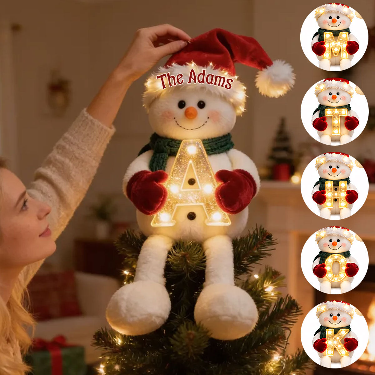 Merry Christmas - Personalized Family LED Light Tree Topper