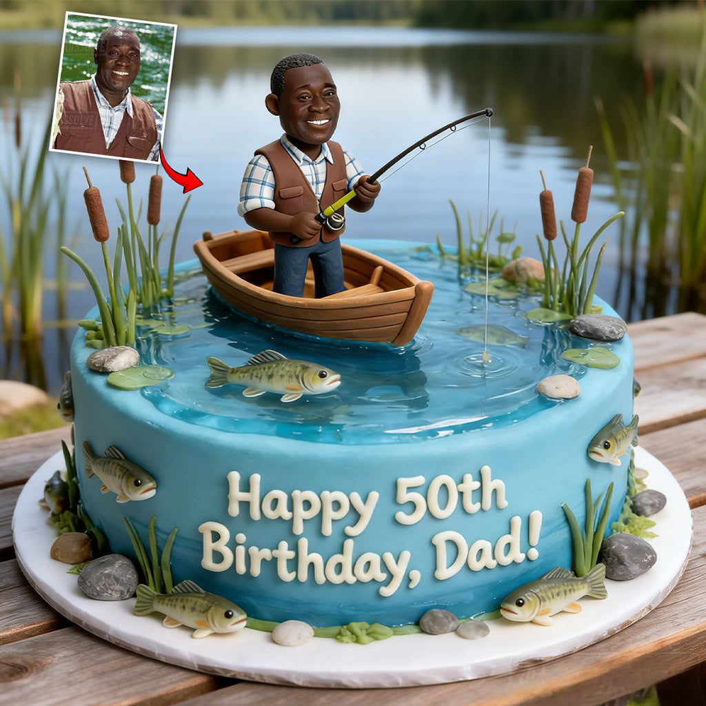 Fishing Cake - Personalized Fishing Custom Shaped Acrylic Plaque