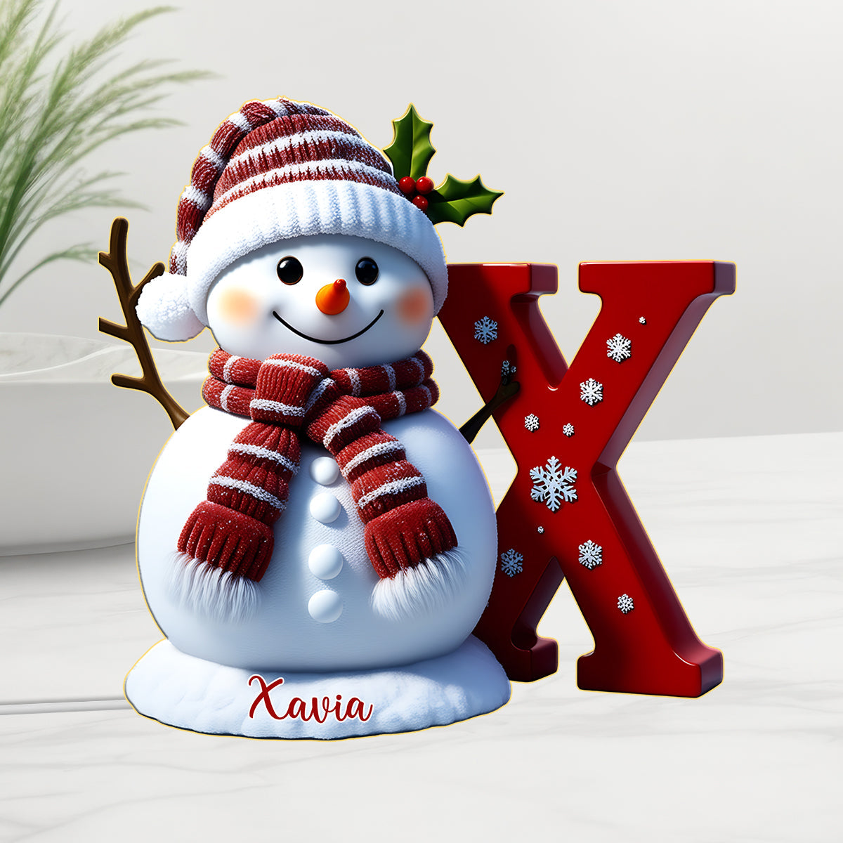 Joyeux Noël - Veilleuse LED personnalisée en acrylique pour toute la famille