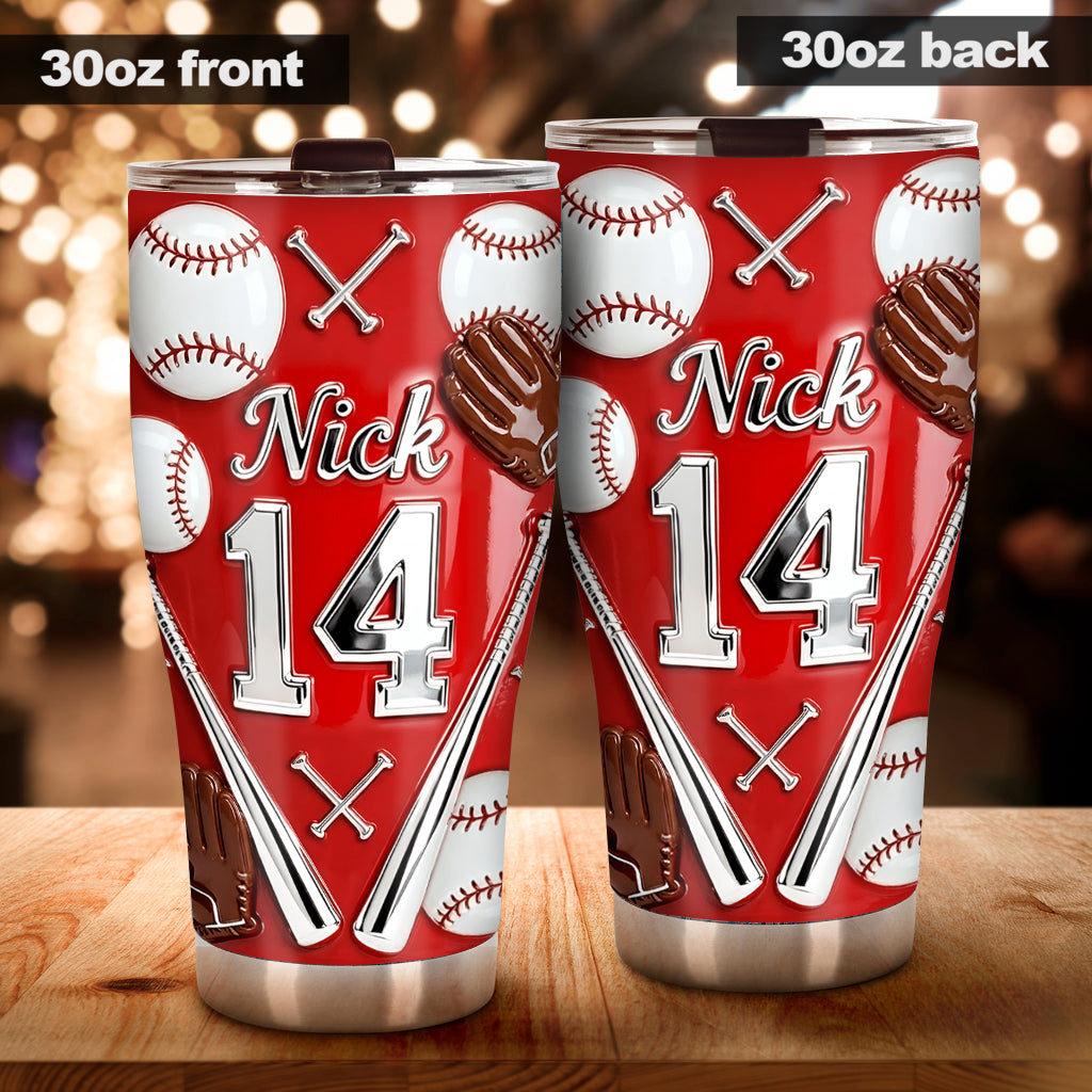 Baseball-Liebe – Personalisierter Baseball-Trinkbecher