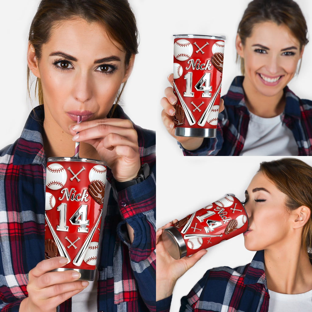 Baseball-Liebe – Personalisierter Baseball-Trinkbecher