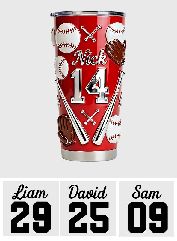 Baseball-Liebe – Personalisierter Baseball-Trinkbecher