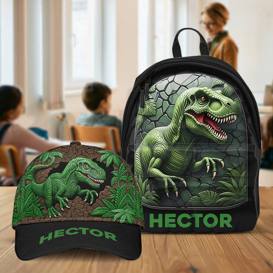 Love Dinosaur - Personalized Kid Classic Cap & Backpack