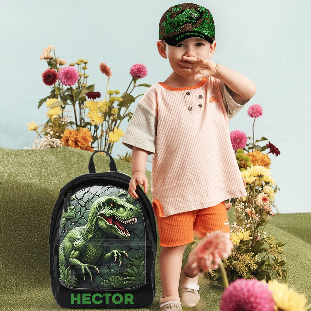 Love Dinosaur - Personalized Kid Classic Cap & Backpack