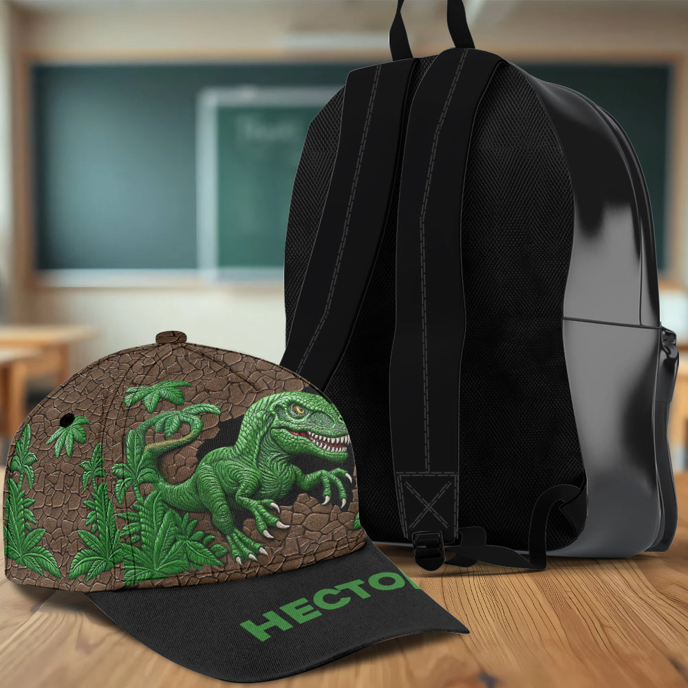 Love Dinosaur - Personalized Kid Classic Cap & Backpack