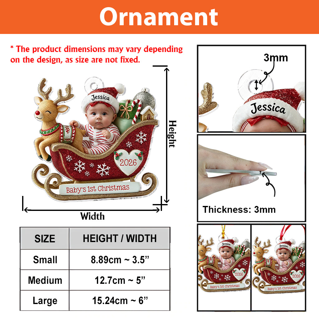 Merry Christmas - Personalized Kid Premium 3D Ornament