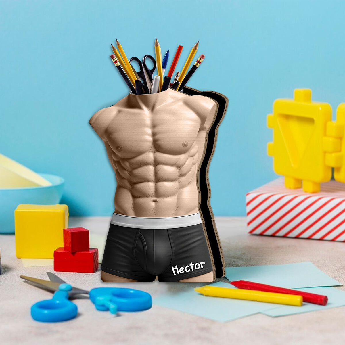 Funny Couple Gift - Personalized Couple Wooden Pen Holder