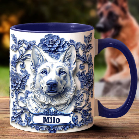 Niedlicher Deutscher Schäferhund – personalisierte Tasse mit Hundemotiv