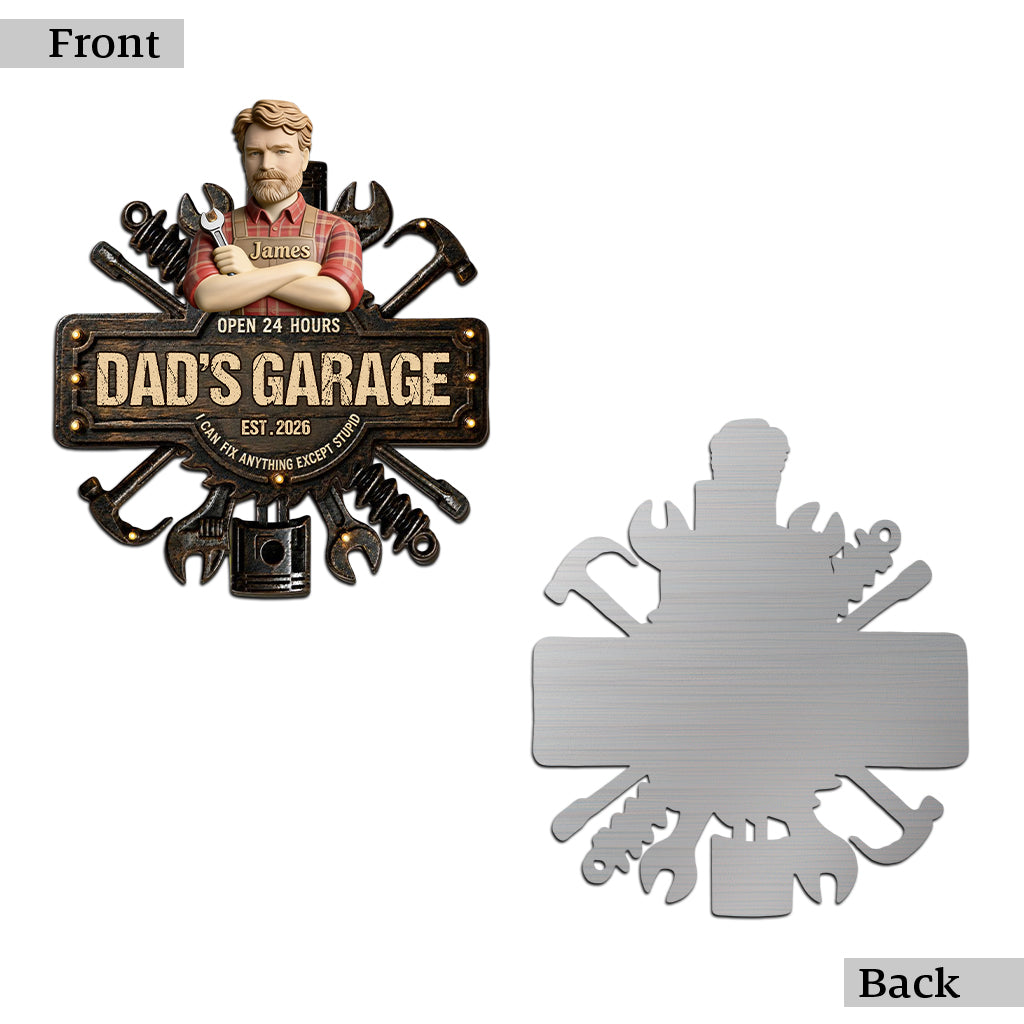 Garage de Papa - Plaque Métallique Personnalisée pour Père