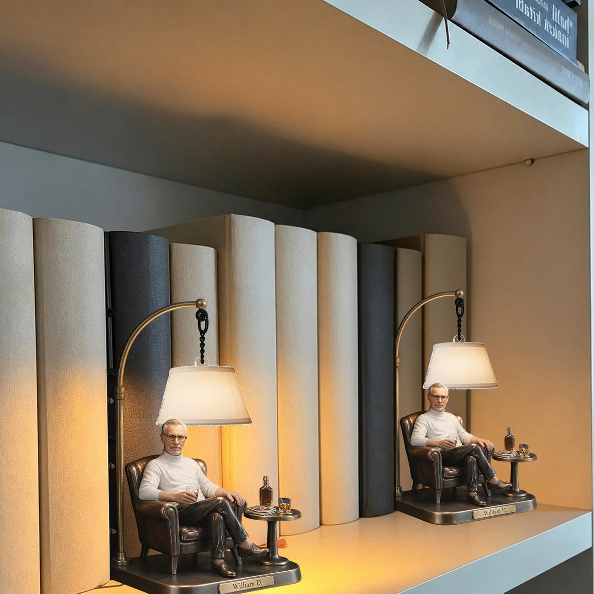 Any Photo - Personalized Real Men Bookshelf Lamp