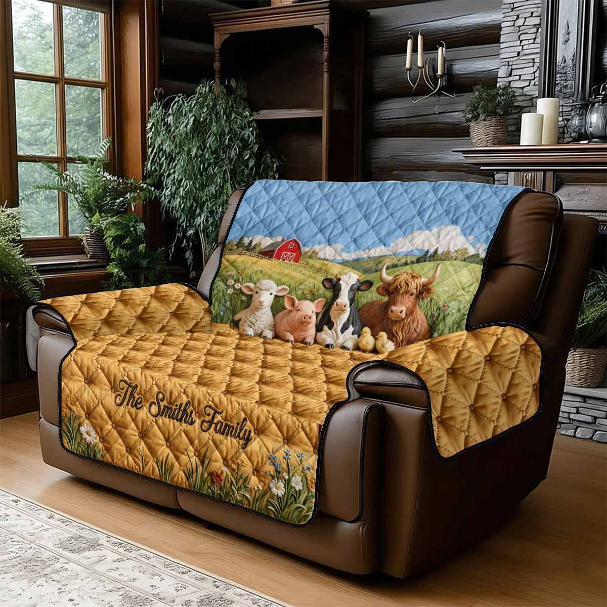 Farming Life - Personalized Farmer Quilted Sofa/Couch Cover