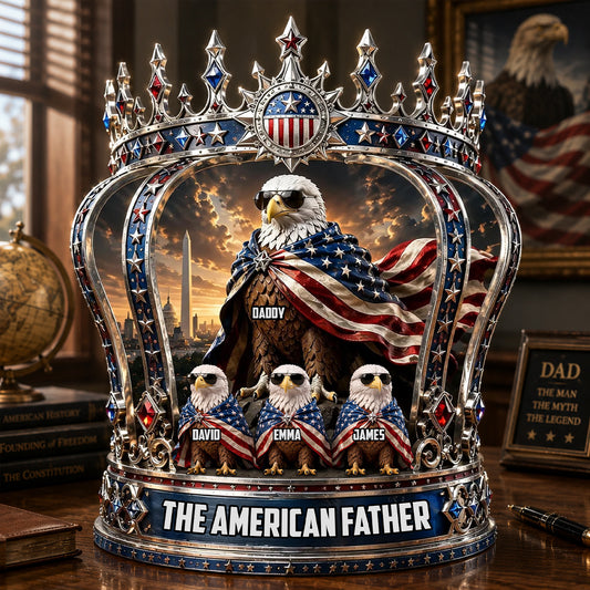Der amerikanische Vater - Personalisierte Vater Acrylplakette in Sonderform