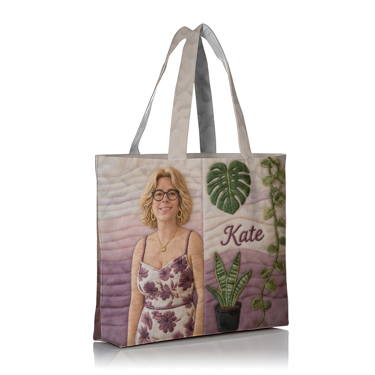 Custom Any Photo Love Plants - Personalized Gardening Quilted Tote Bag