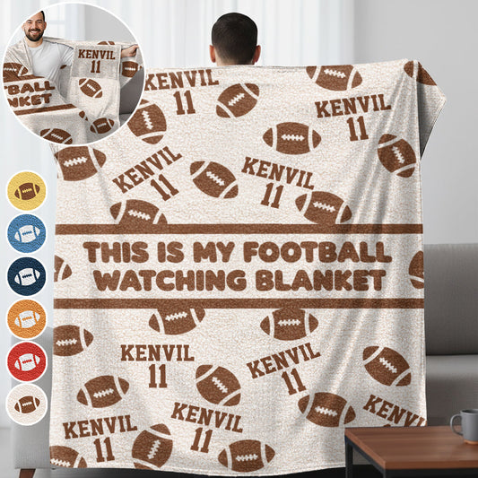 Voici ma couverture pour regarder le football - Couverture portable personnalisée sur le thème du football