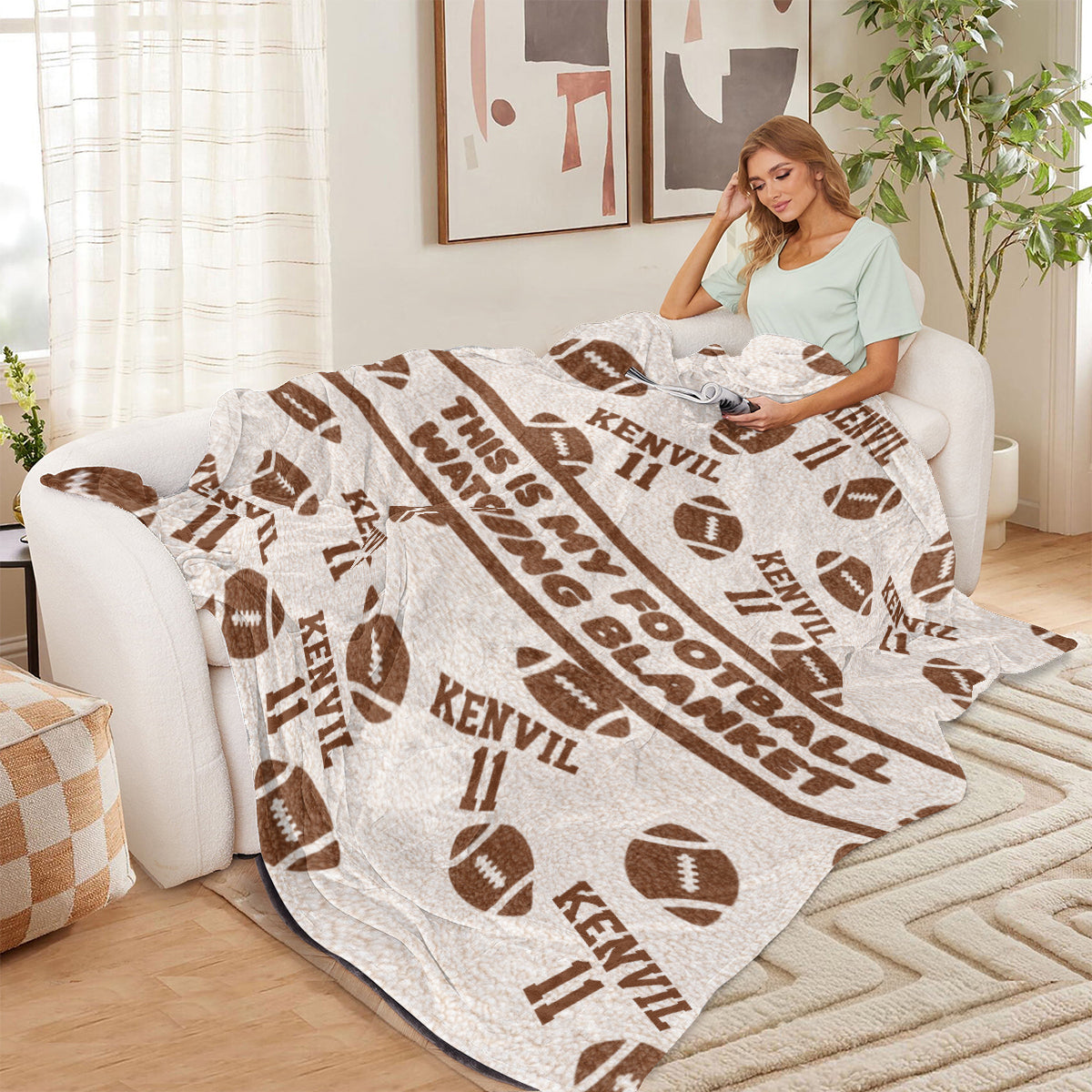 This Is My Football Watching Blanket - Personalized Football Wearable Blanket