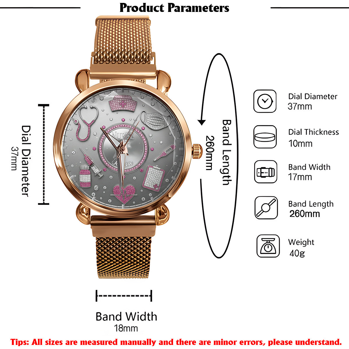 Love Nurse Life - Personalized Nurse Women Hand Watch