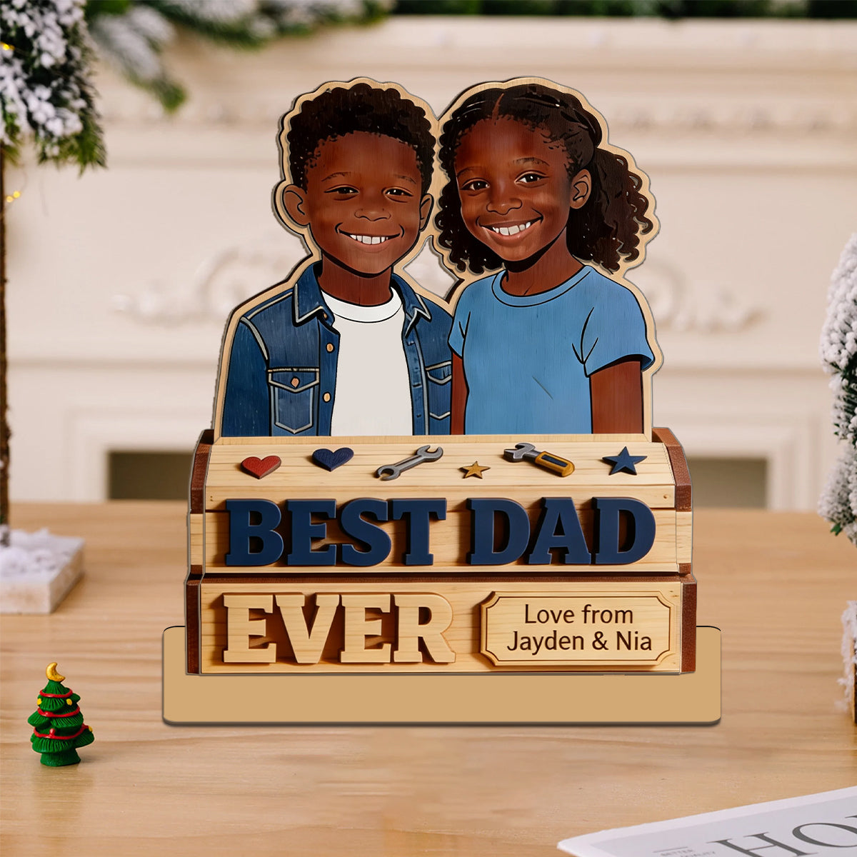 Cadeau de la Fête des Pères pour Papa, Papi - Père Personnalisé 2 Couches Grand Autonome