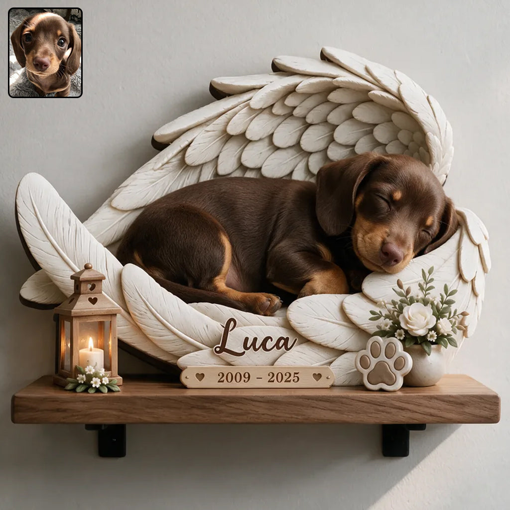 Forever In Our Hearts - Personalized Dog Wooden Floating Shelf