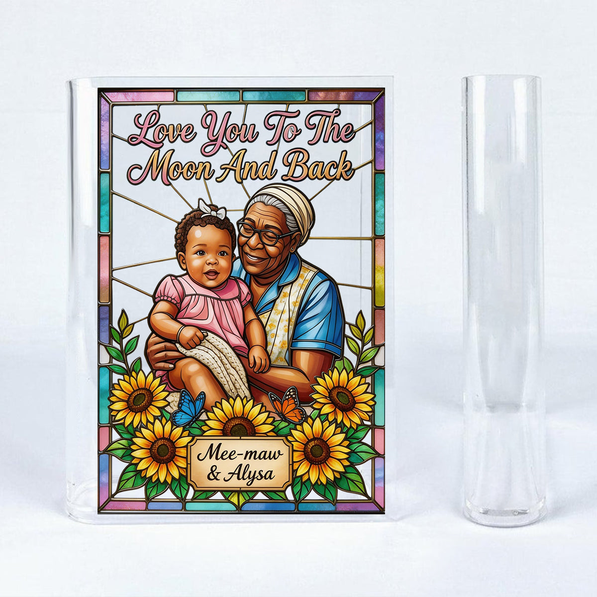 Unique Gift For Mother's Day, Gift For Her - Personalized Grandma Book Vase