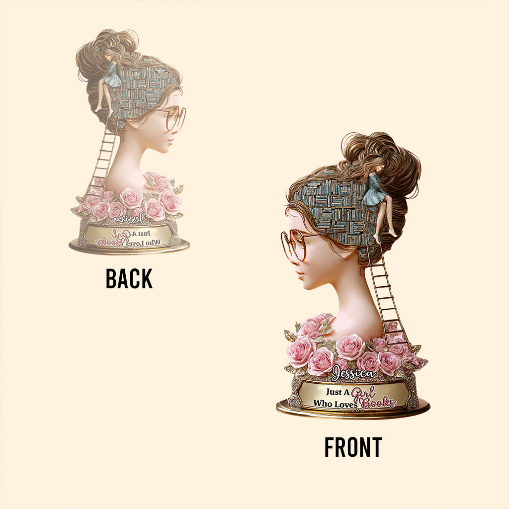 Just A Girl Who Loves Book - Personalized Book Custom Shaped Acrylic Plaque