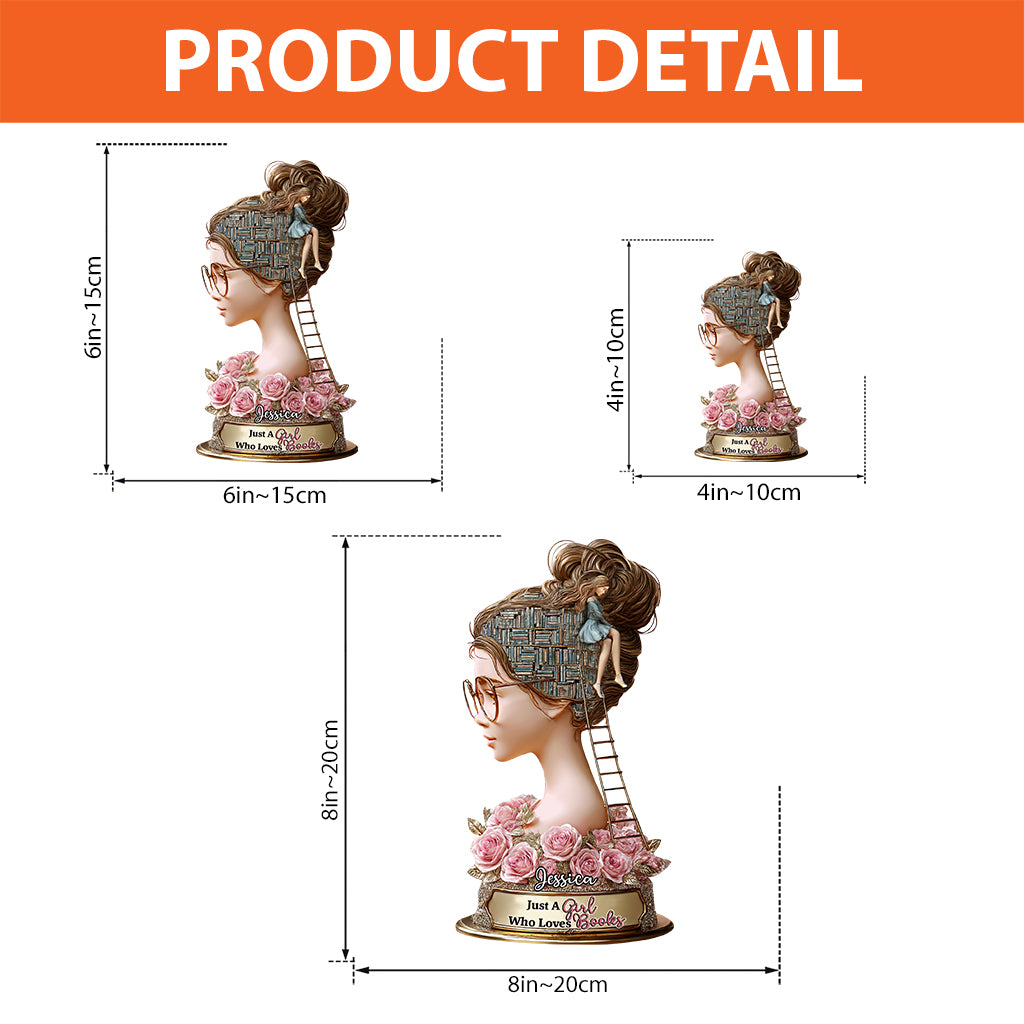 Just A Girl Who Loves Book - Personalized Book Custom Shaped Acrylic Plaque