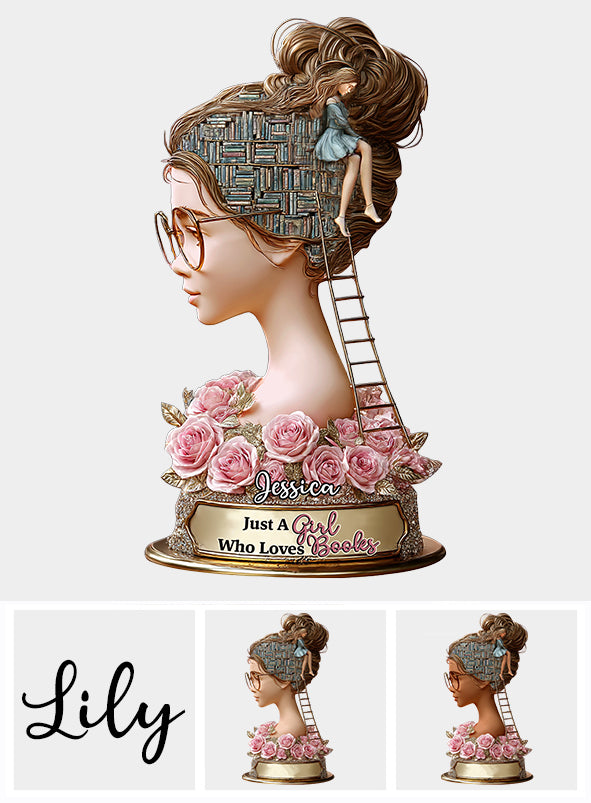 Just A Girl Who Loves Book - Personalized Book Custom Shaped Acrylic Plaque