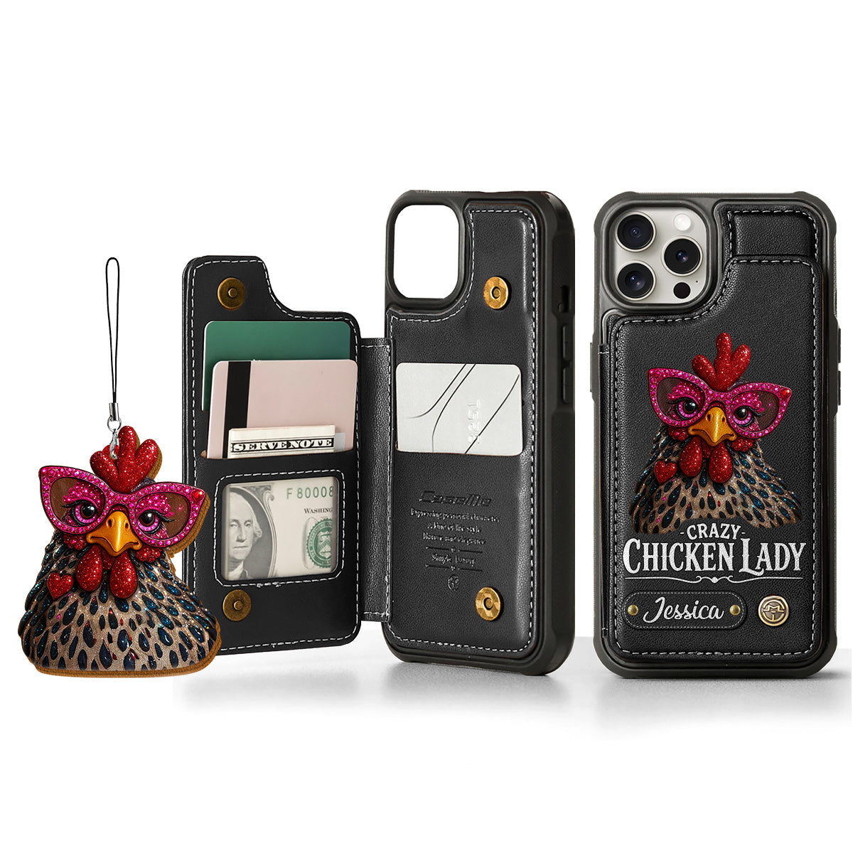 Crazy Chicken Lady - Personalized Chicken Wallet Phone Case