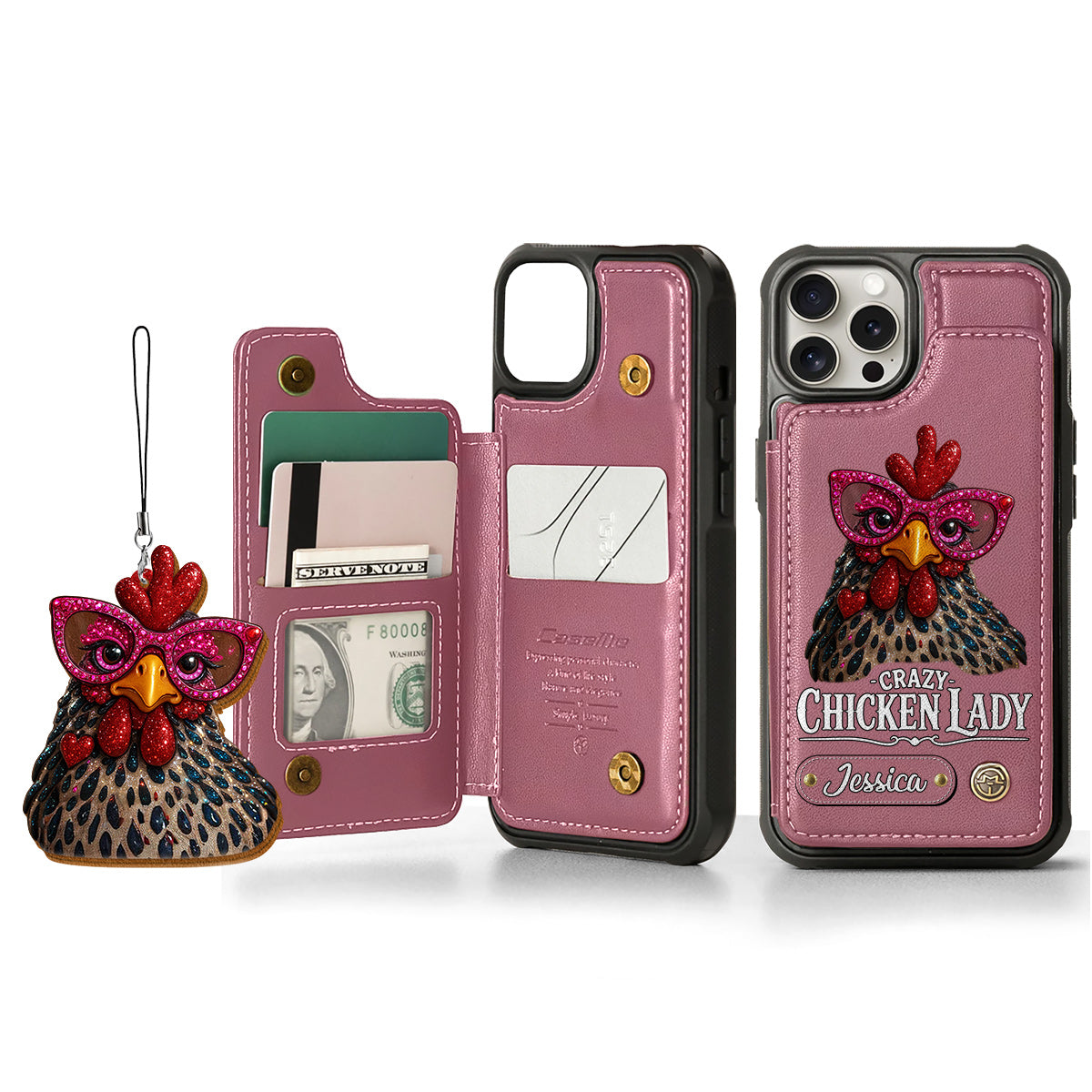 Crazy Chicken Lady - Personalized Chicken Wallet Phone Case