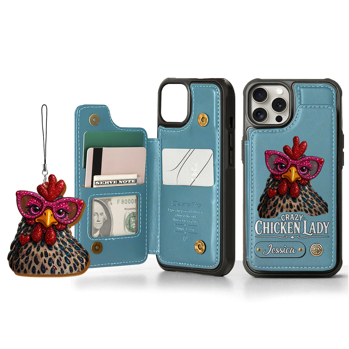 Crazy Chicken Lady - Personalized Chicken Wallet Phone Case