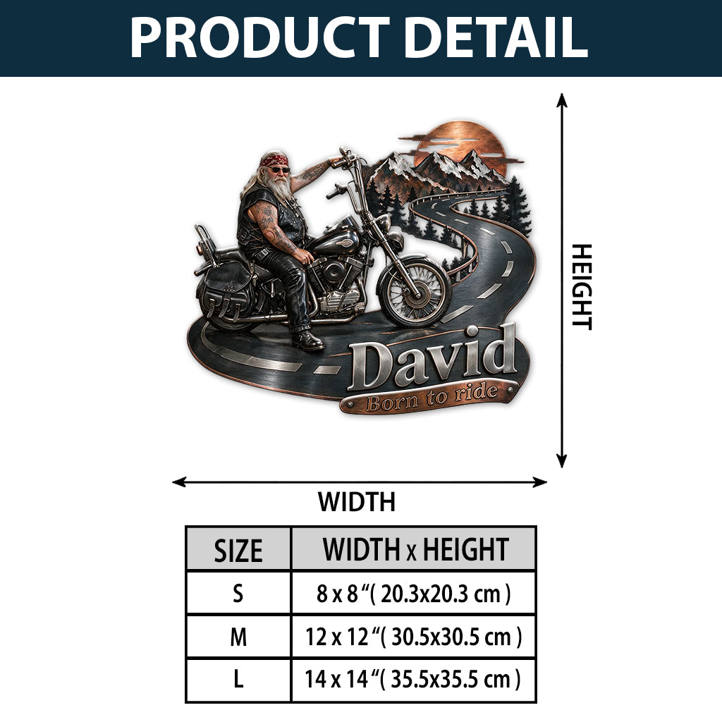Biker Gift - Personalized Biker 3D Printed Cut Metal Sign