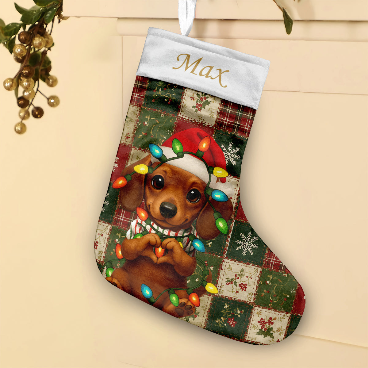 Chaussettes de Noël personnalisées pour chiens mignons