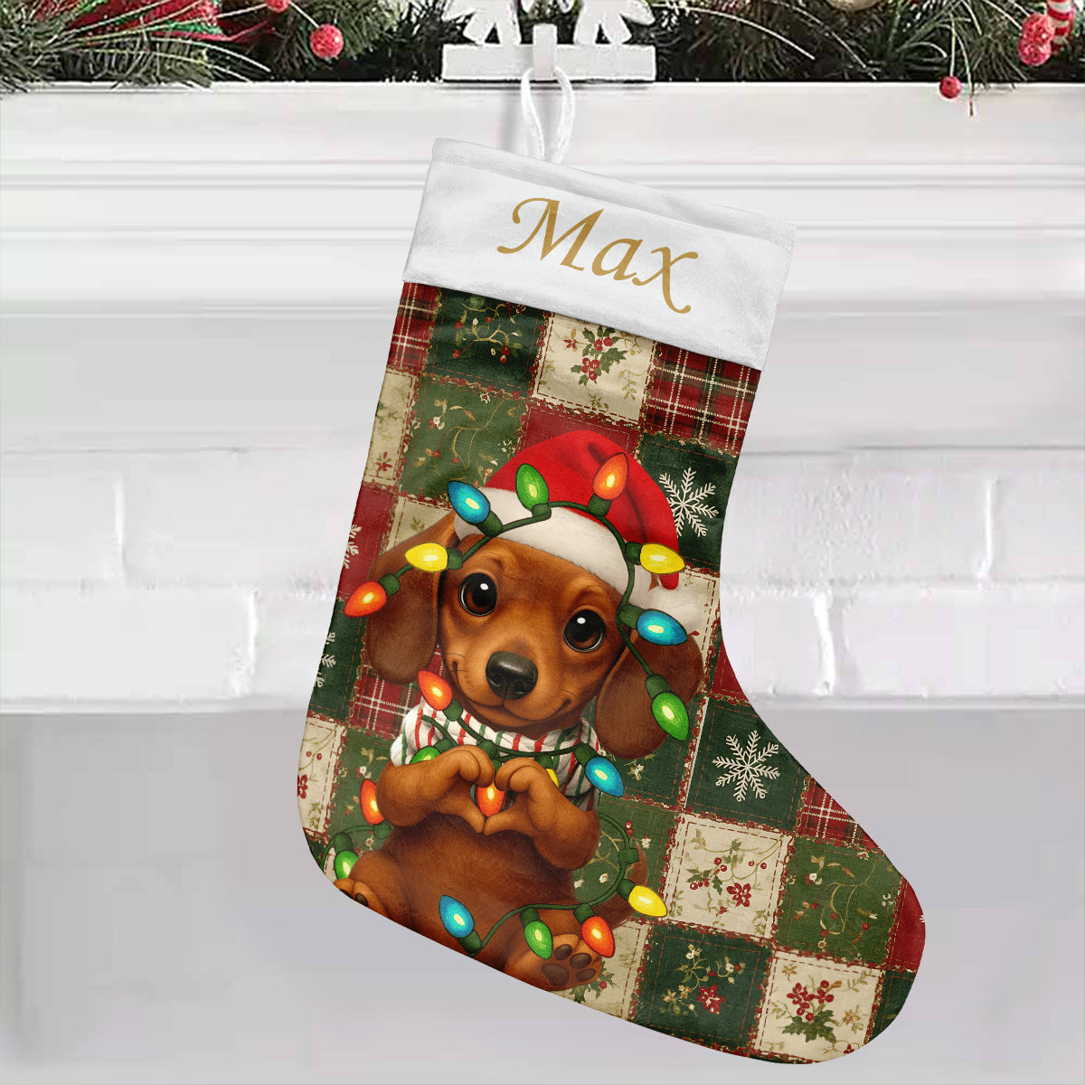 Chaussettes de Noël personnalisées pour chiens mignons