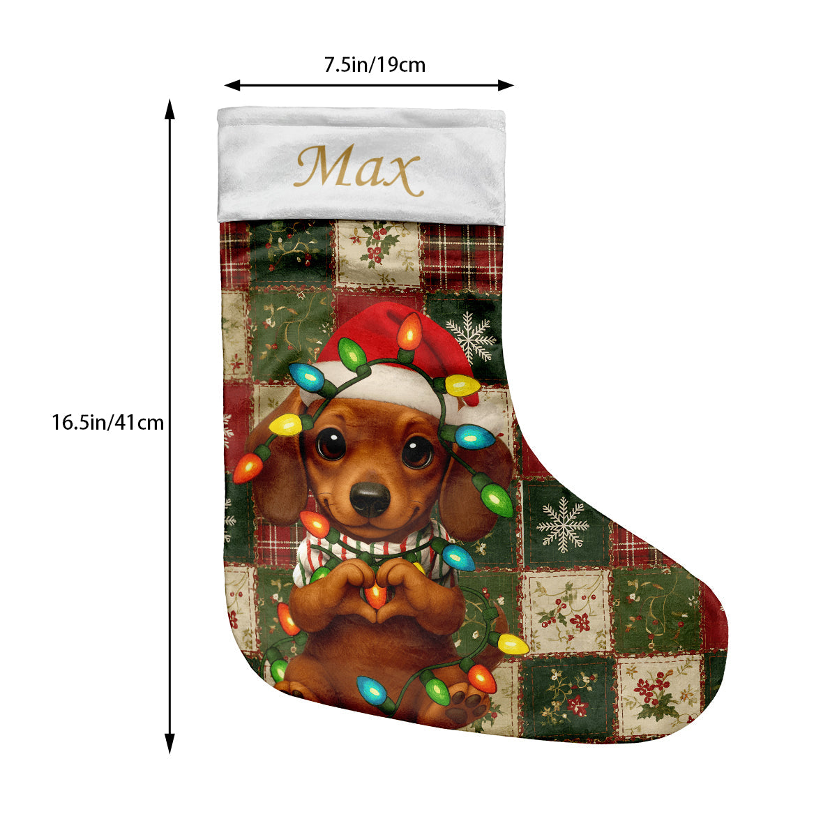Chaussettes de Noël personnalisées pour chiens mignons