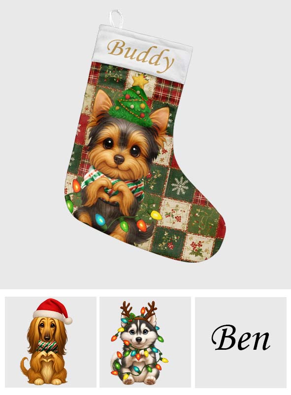 Chaussettes de Noël personnalisées pour chiens mignons