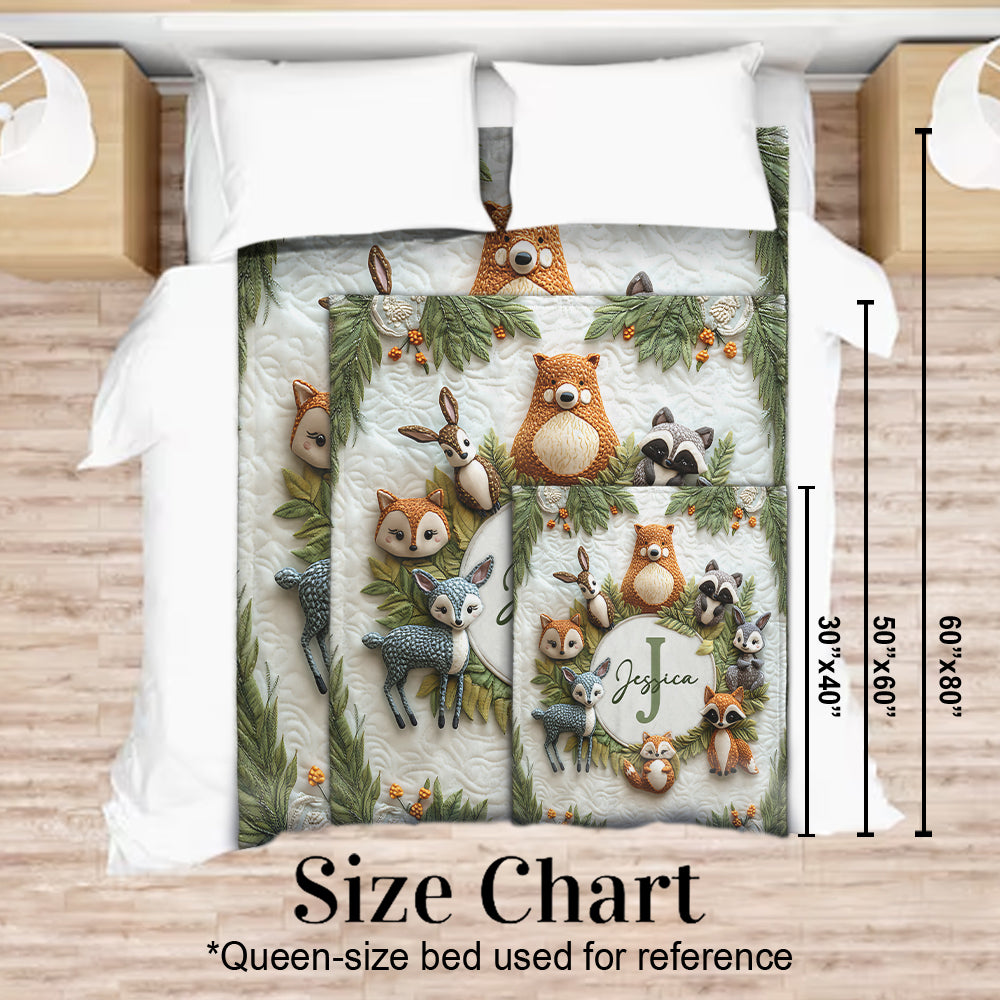 Cute Animals Baby Blanket - Personalized Newborn Blanket