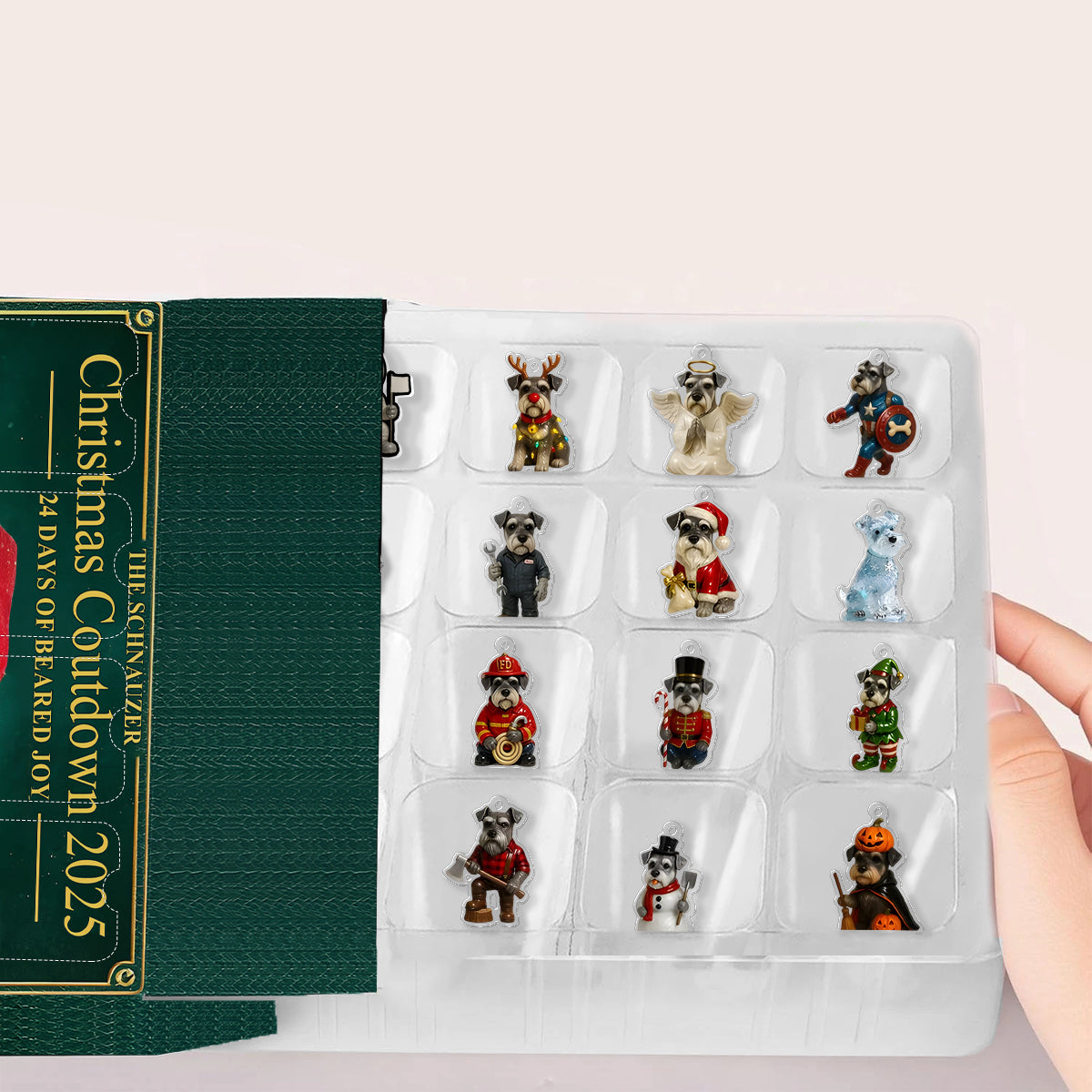 Love My Schnauzer - Personalized Schnauzer Advent Calendar With Ornaments