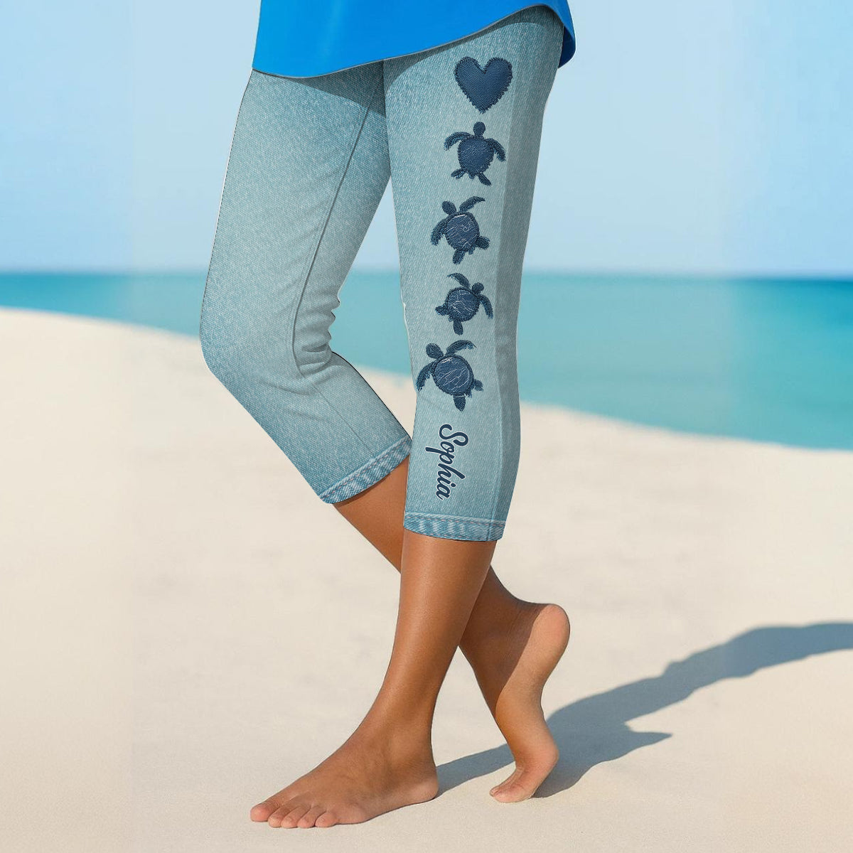 Love Turtles - Personalized Turtle Capri Leggings