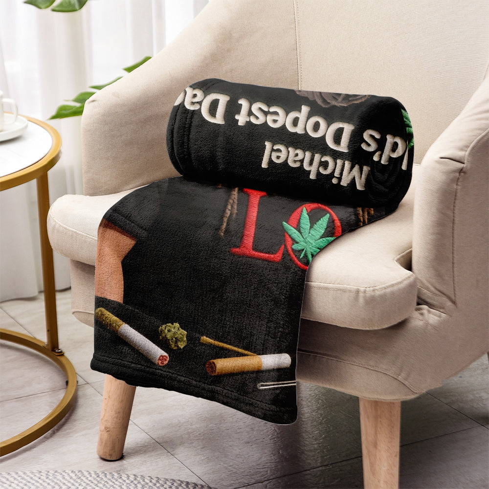 Dopest Dad - Personalisierte Weed-Decke