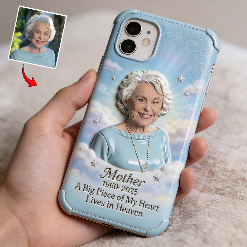 Beliebiges Foto individuell gestaltbar – Ein großes Stück meines Herzens – Personalisierte Handyhülle mit vollflächigem Aufdruck zur Erinnerung