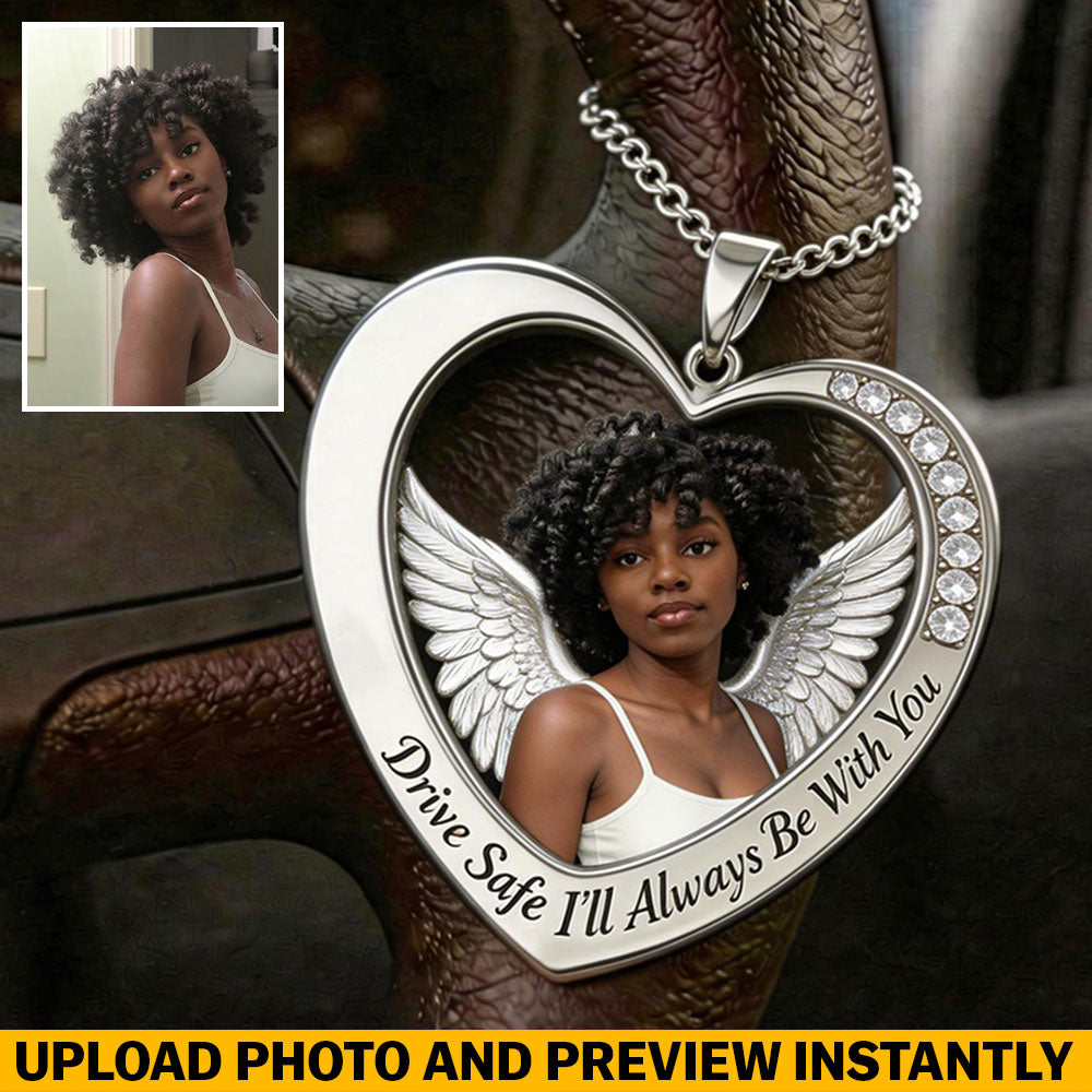 Custom From Any Photo, Car Interior Decoration, Steering Wheel Rosary Charm - Personalized Memorial Bracelet With Charms