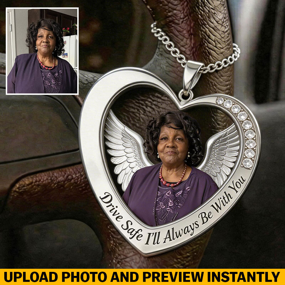 Custom From Any Photo, Car Interior Decoration, Steering Wheel Rosary Charm - Personalized Memorial Bracelet With Charms