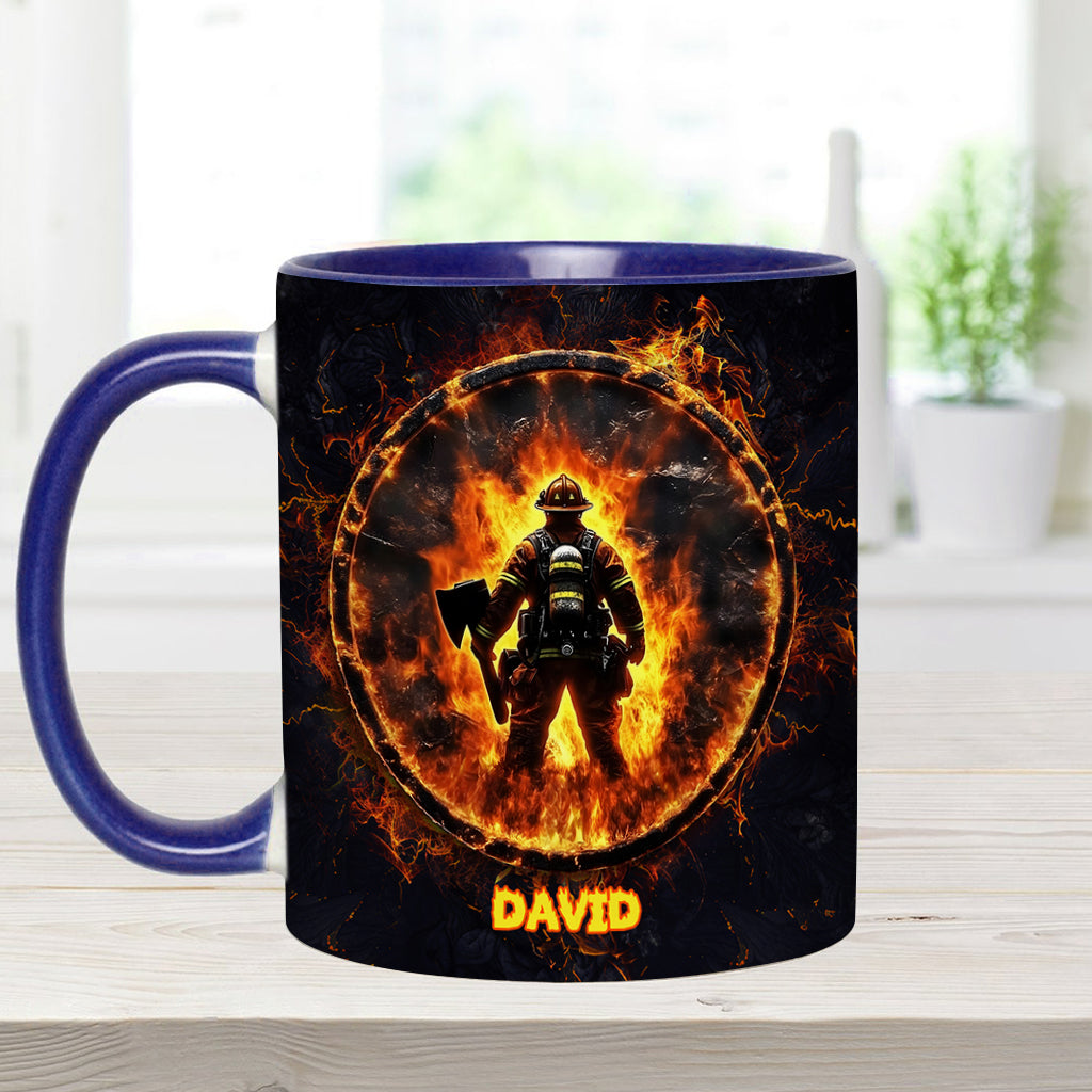 Stolzer Feuerwehrmann – Personalisierte Tasse mit Feuerwehrmotiv