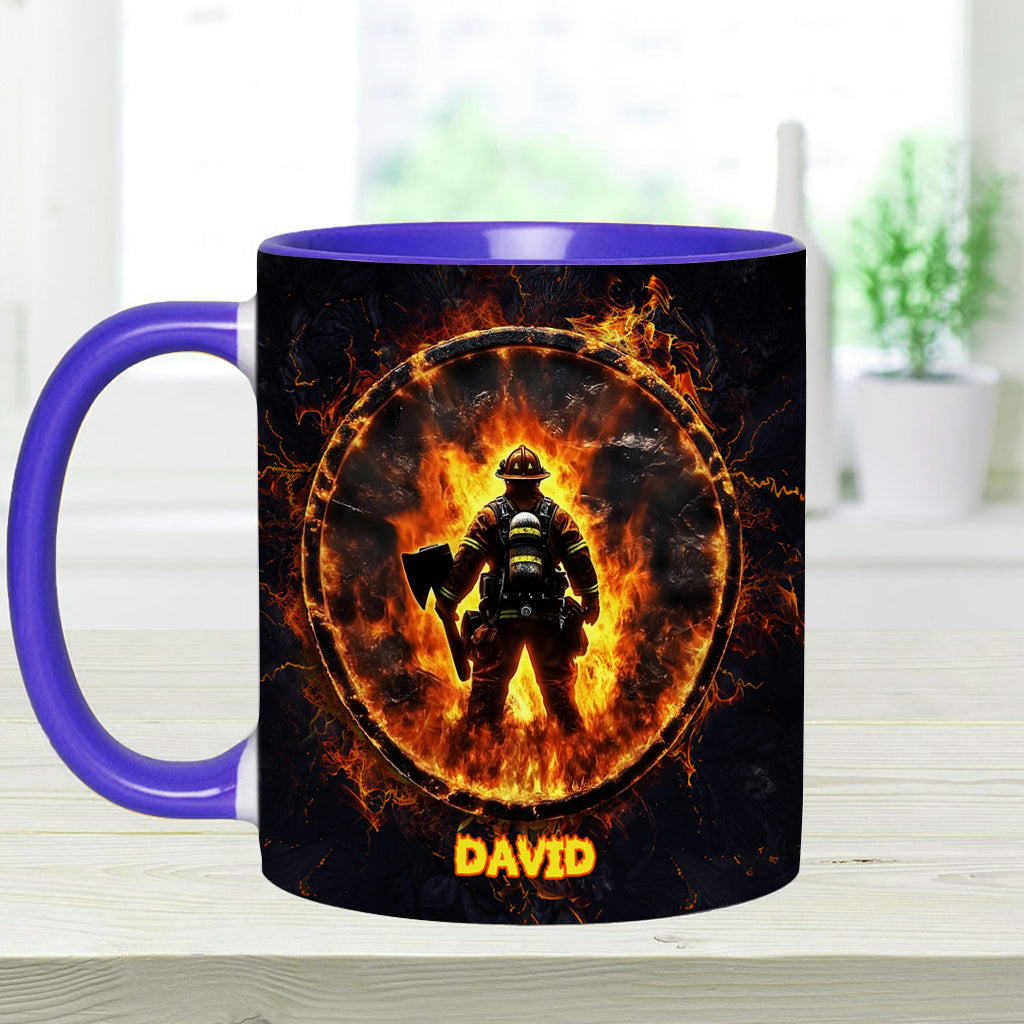 Stolzer Feuerwehrmann – Personalisierte Tasse mit Feuerwehrmotiv