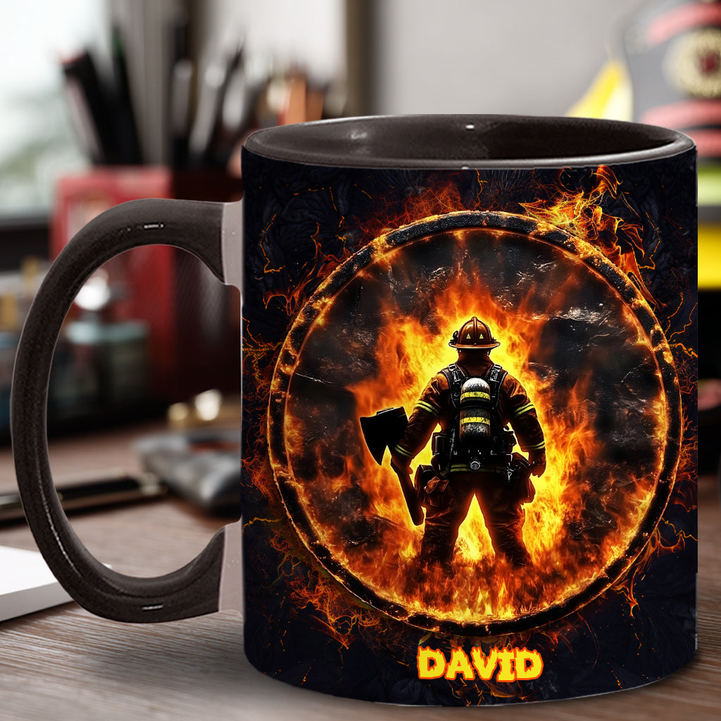 Stolzer Feuerwehrmann – Personalisierte Tasse mit Feuerwehrmotiv