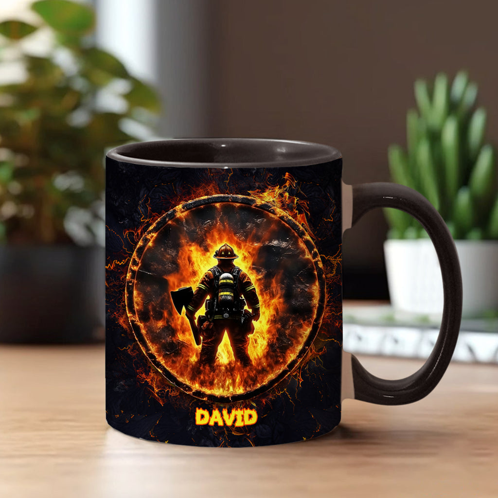 Stolzer Feuerwehrmann – Personalisierte Tasse mit Feuerwehrmotiv