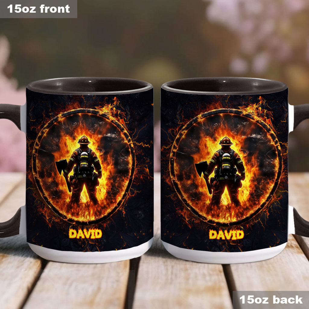 Stolzer Feuerwehrmann – Personalisierte Tasse mit Feuerwehrmotiv