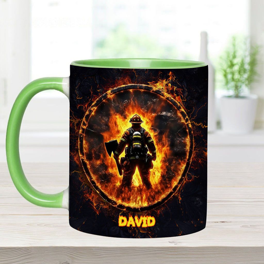 Stolzer Feuerwehrmann – Personalisierte Tasse mit Feuerwehrmotiv