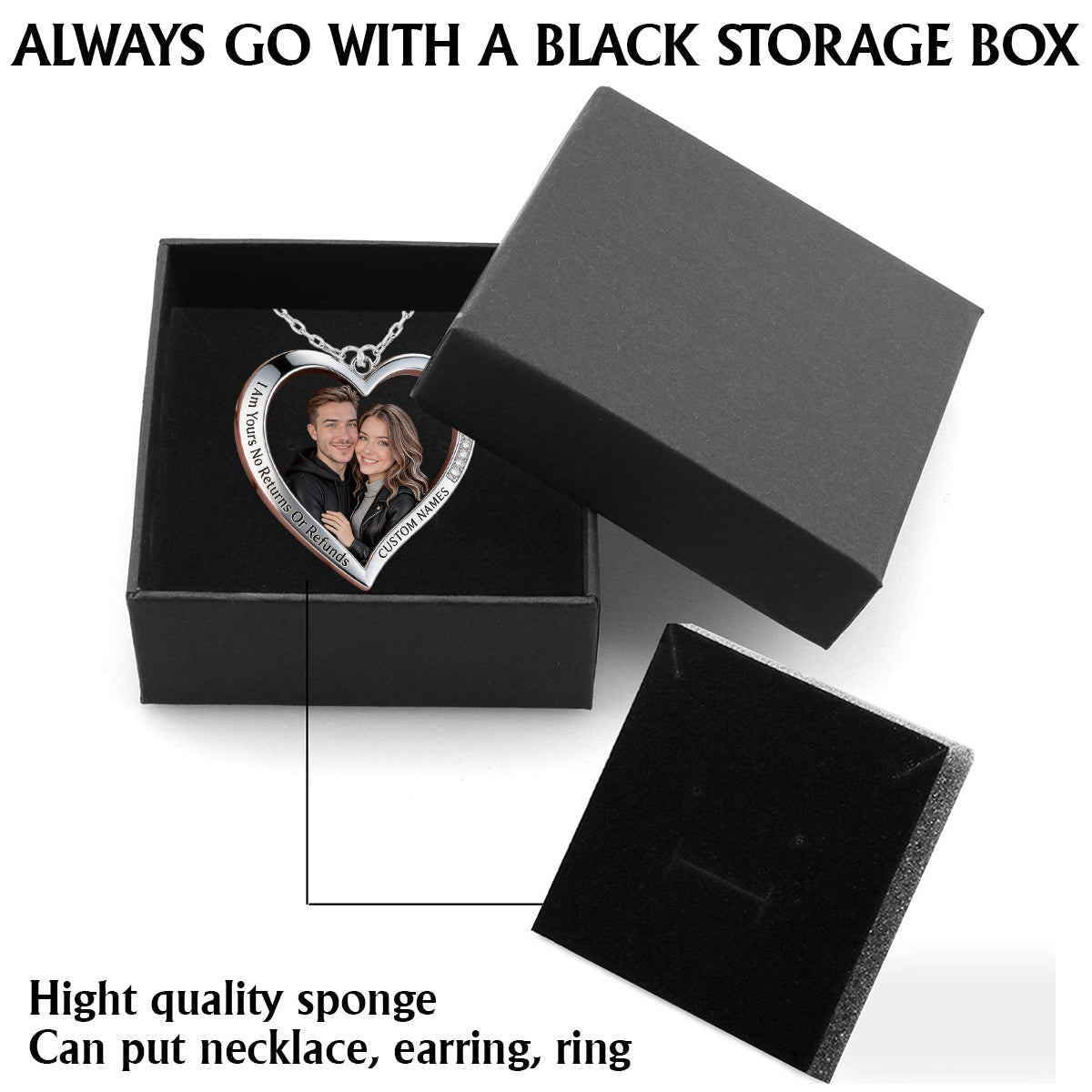 Custom From Any Photo - Personalized Couple Shaped Metal Pendant Necklace