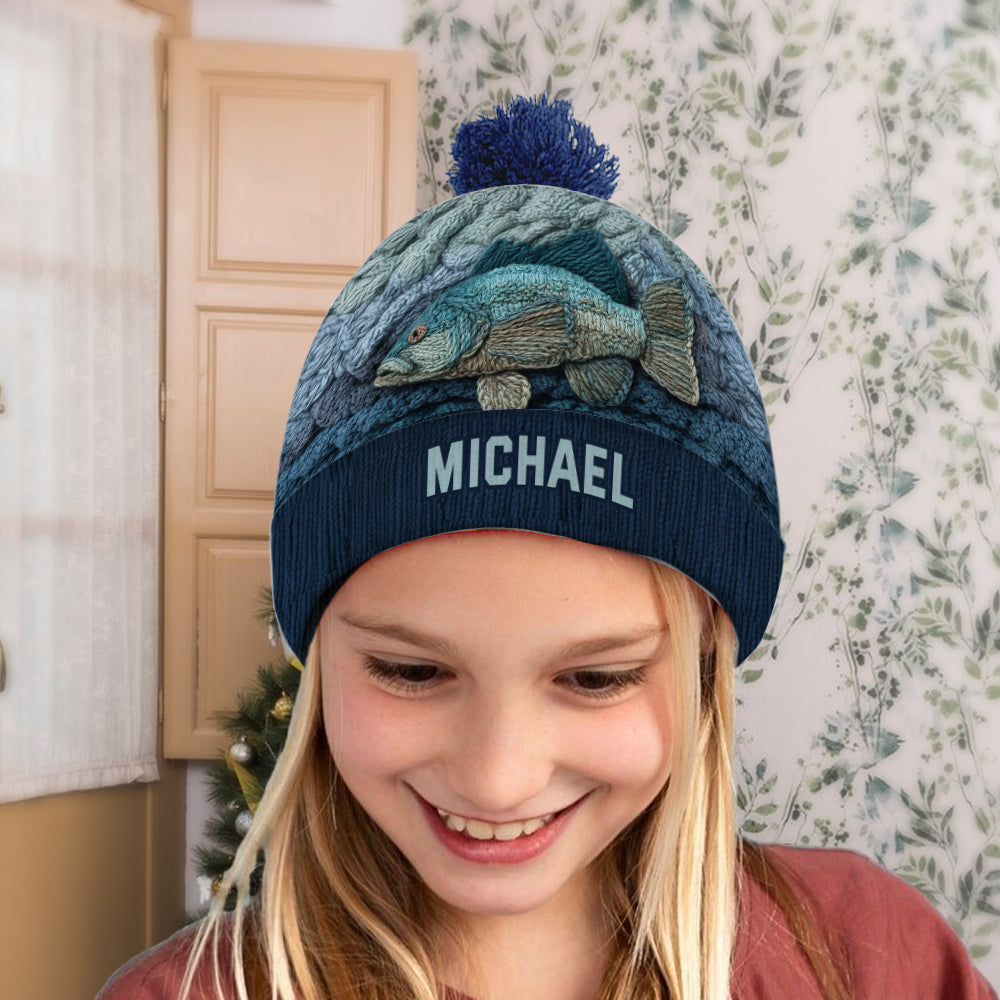 Love Fishing - Personalized Fishing Beanie Hat