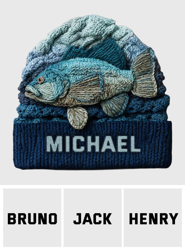 Love Fishing - Personalized Fishing Beanie Hat